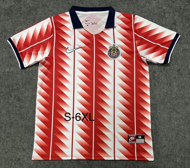 Fan Version 2026-2027 Chivas Red/White Retro Model Soccer Jersey Football Shirt