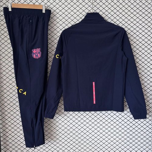 2026-2027 Barcelona Dark Blue Soccer Windbreaker Tracksuit Jacket Football Jacket and Pants
