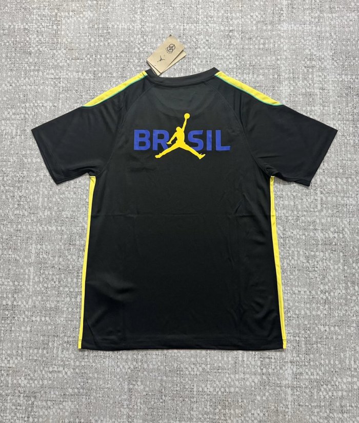 Fan Version 2026 Brazil Black AJ Soccer Training Jersey Brasil Camisetas de Futbol
