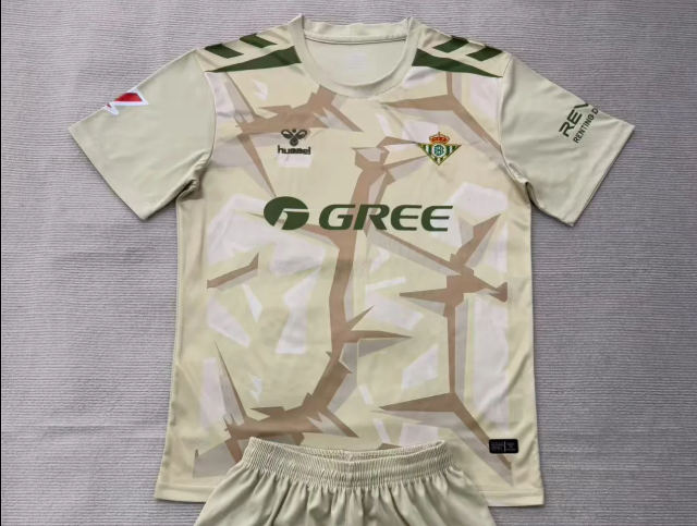 with Laliga Patch Fan Version 2026-2027 Real Betis Light Yellow Goalkeeper Soccer Jersey Football Shirt