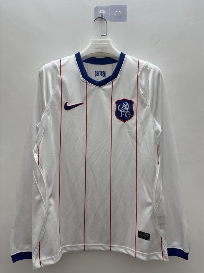 without Sponor Logo Long Sleeve Fan Version 2026-2027 Chelsea Third Away White Soccer Jersey Football Shirt