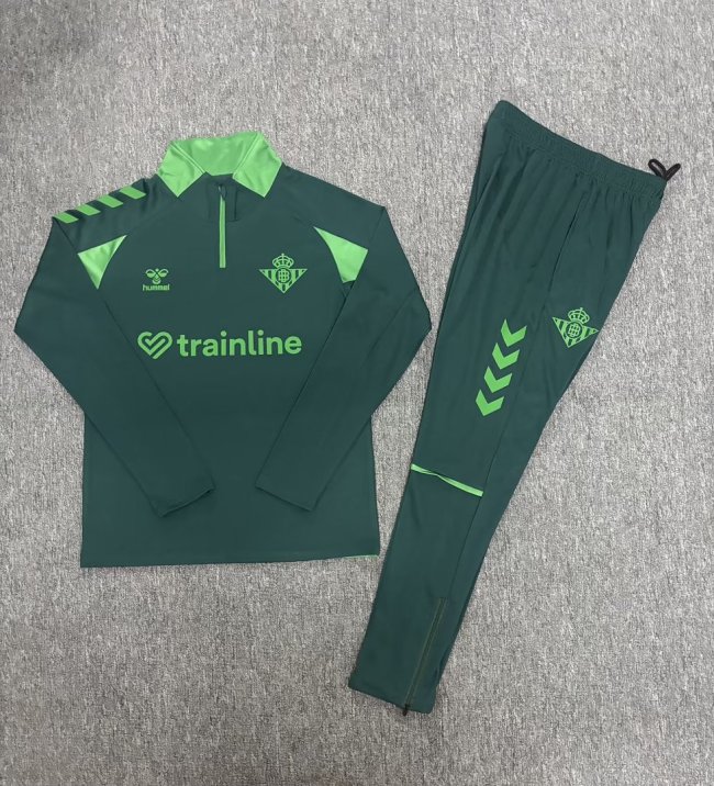 2026-2027 Real Betis Dark Green Soccer Training Sweater and Pants Football Kit