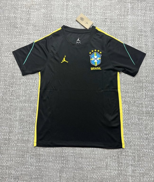 Fan Version 2026 Brazil Black AJ Soccer Training Jersey Brasil Camisetas de Futbol