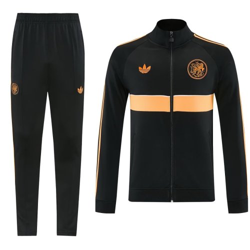 2026-2027 Ajax Black/Yellow Windbreaker Soccer Tracksuit Jacket Football Jacket and Pants