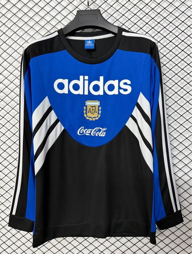 Retro Jersey 1994 Argentina Black/Blue Soccer Training Jersey Football Sweater