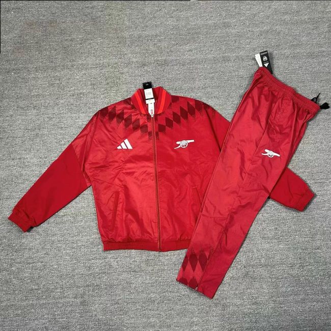 2026-2027 Arsenal Red Retro Model Windbreaker Soccer Tracksuit Jacket Football Jacket and Pants