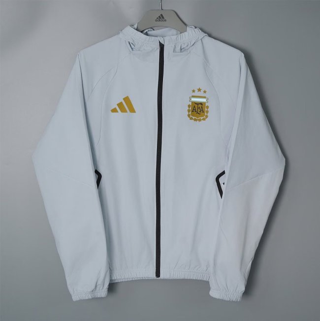 2026-2027 Argentina Grey Soccer Windbreaker Jacket Football Jacket