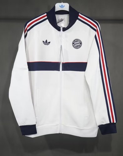 2026-2027 Bayern Munich White/Dark Blue Soccer Windbreaker Jacket Football Jacket