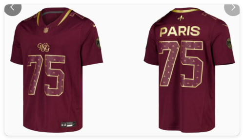 2026-2027 PSG Maroon NFL Jersey Paris 75 NFL Shirt