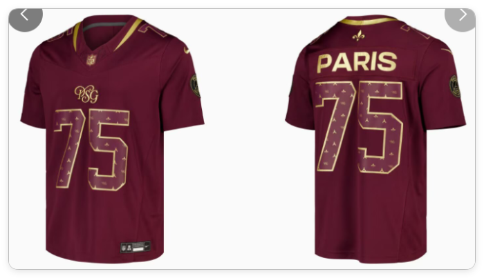2026-2027 PSG Maroon NFL Jersey Paris 75 NFL Shirt