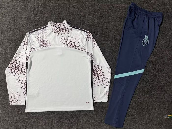 2026-2027 Porto White/Purple Soccer Training Sweater and Pants Football Kit