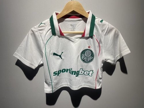 Women 2026-2027 Palmeiras Away White Crop Soccer Shirt Girl Football Jersey