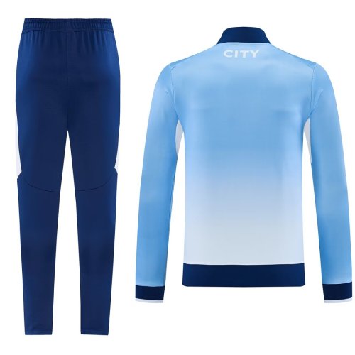 2026-2027 Manchester City Blue/White Windbreaker Soccer Tracksuit Jacket Football Jacket and Pants