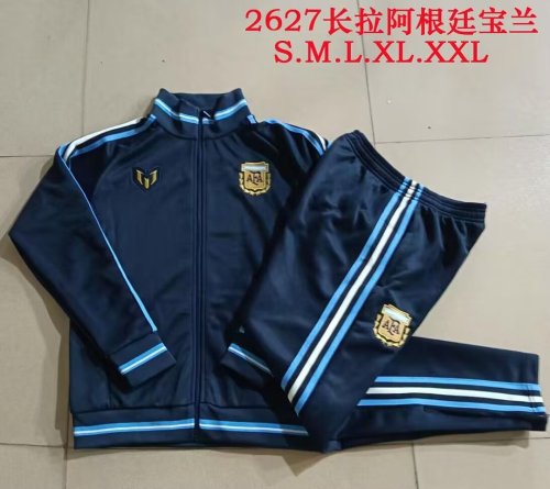 2026-2027 Argentina Dark Blue Soccer Windbreaker Tracksuit Jacket Football Jacket and Pants