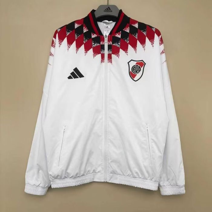 2026-2027 River Plate White Retro Model Soccer Windbreaker Jacket Football Jacket