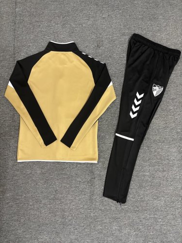 2026-2027 Malaga Gold Soccer Windbreaker Tracksuit Jacket Football Jacket and Pants