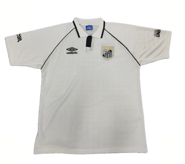 without Sponor Logo Retro Jersey 1997 Santos Home Soccer Jersey Vintage Football Shirt