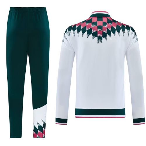 2026-2027 Real Madrid White/Green Soccer Windbreaker Tracksuit Jacket Football Jacket and Pants