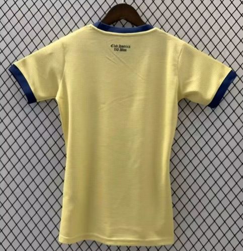 Women 2026-2027 Club America 110th Anniversary Yellow Soccer Jersey Girl Football Shirt