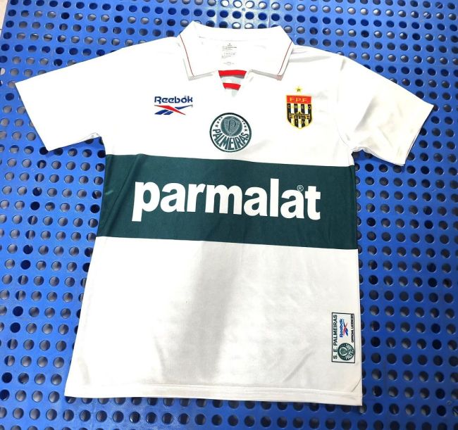 Retro Jersey 1996-1997 Palmeiras Away White Soccer Jersey Vintage Football Shirt