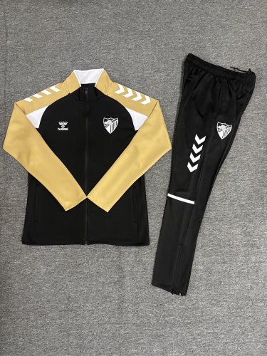 2026-2027 Malaga Black Soccer Windbreaker Tracksuit Jacket Football Jacket and Pants