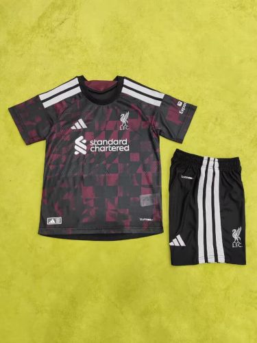 Player Version Youth Uniform Kids Kit 2026-2027 Liverpool Third Away Soccer Jersey Shorts Child Football Set