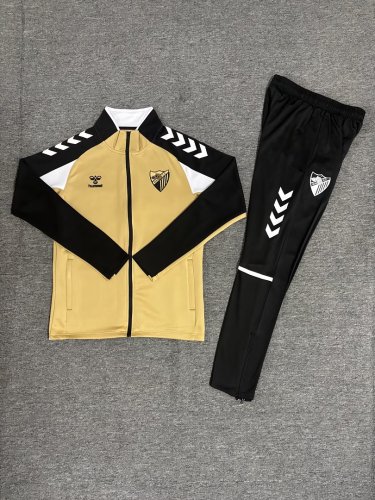 2026-2027 Malaga Gold Soccer Windbreaker Tracksuit Jacket Football Jacket and Pants