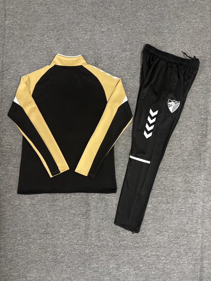 2026-2027 Malaga Black Soccer Windbreaker Tracksuit Jacket Football Jacket and Pants