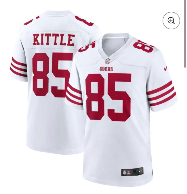 San Francisco 49ers KITTLE 85 White NFL Jersey