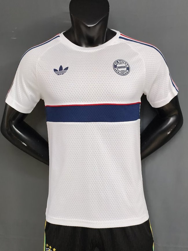 Player Version 2026-2027 Bayern Munich White/Dark Blue Retro Collection Soccer Jersey Bayern Munchen Football Shirt