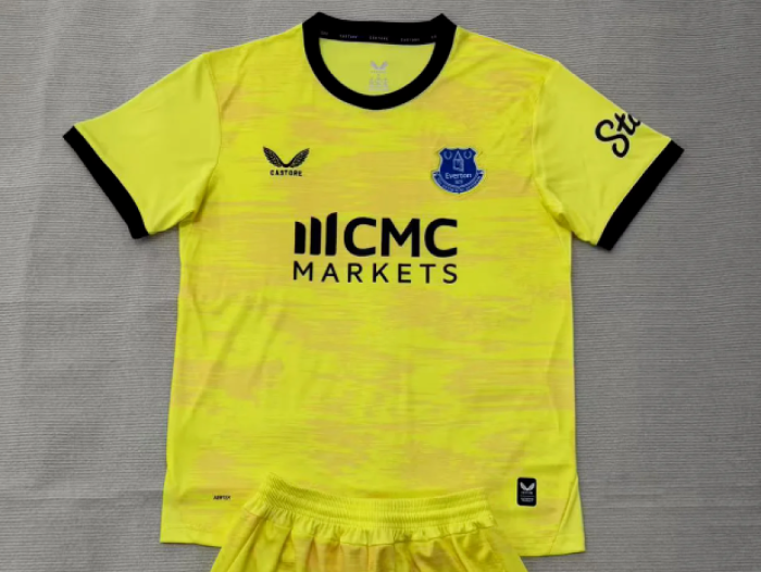 with Sponor Logo Fan Version 2026-2027 Everton Yellow Goalkeeper Soccer Jersey Football Shirt