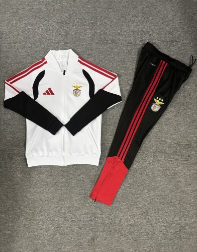 2026-2027 Benfica White/Black Soccer Windbreaker Tracksuit Jacket Football Jacket and Pants