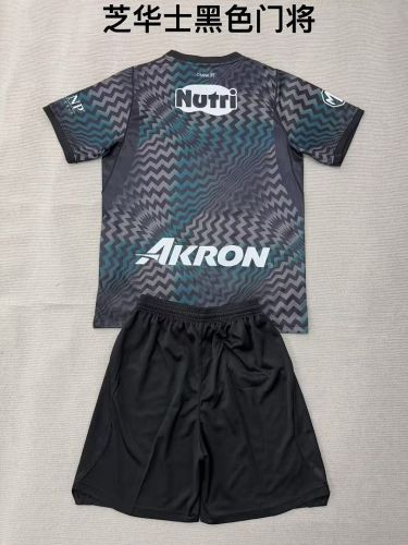 Youth Uniform Kids Kit Chivas 2026-2027 Guadalajara Black Goalkeeper Soccer Jersey Shorts Tapatio Child Football Set