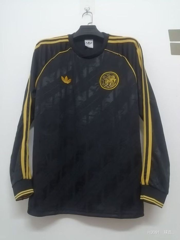 Long Sleeve 2026-2027 Ajax Black Retro Model Soccer Jersey Football Shirt
