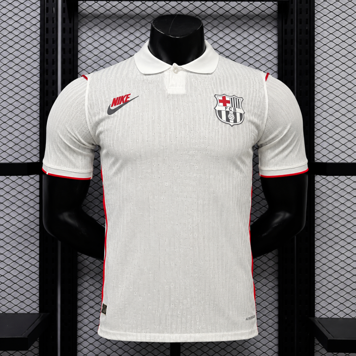 Barca Camisetas de Futbol Player Version 2026-2027 Barcelona White Soccer Polo