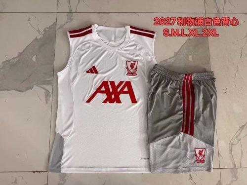 Adult Uniform 2026-2027 Liverpool White Soccer Training Vest and Shorts Football Kits