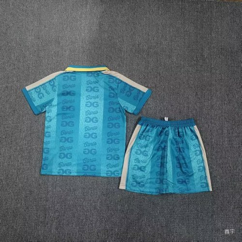 with Golf Youth Uniform Kids Kit 2026-2027 Barcelona Green Soccer Jersey Shorts Child Football Set