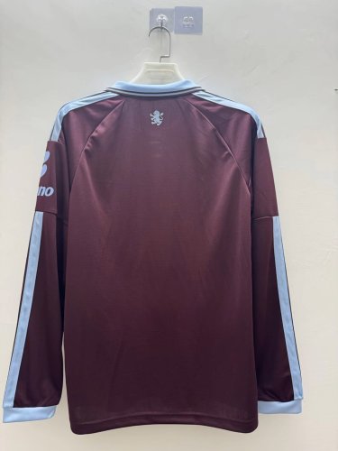 with Sponor Logo Long Sleeve Fan Version 2026-2027 Aston Villa Home Football Shirt Soccer Jersey