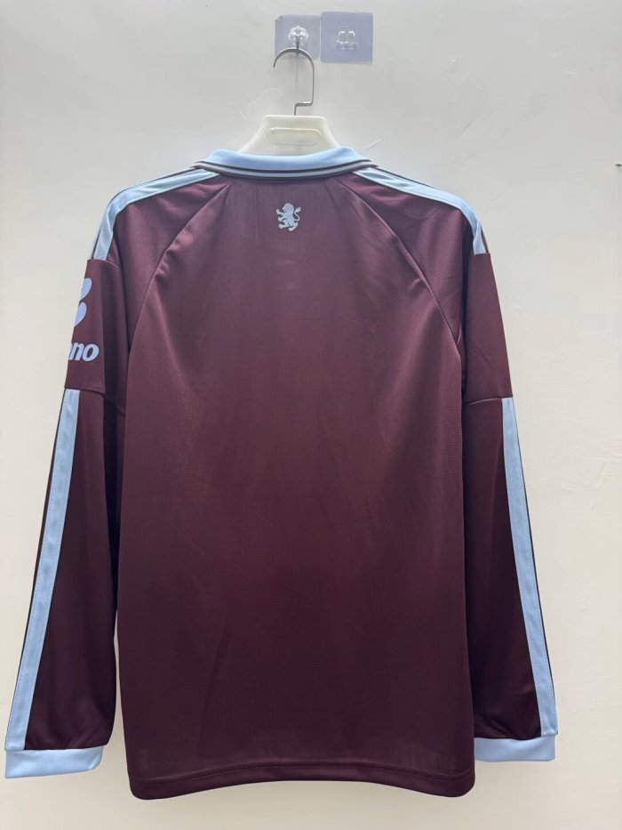 with Sponor Logo Long Sleeve Fan Version 2026-2027 Aston Villa Home Football Shirt Soccer Jersey