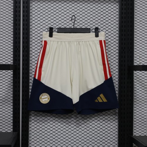 Player Version 2026-2027 Bayern Munich Light Yellow/Dark Blue Soccer Training Shorts Football Shorts