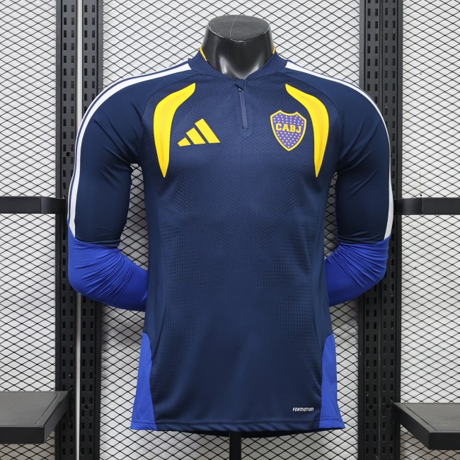 Long Sleeve Player Version 2026-2027 Boca Juniors Blue Soccer Jersey Football Shirt