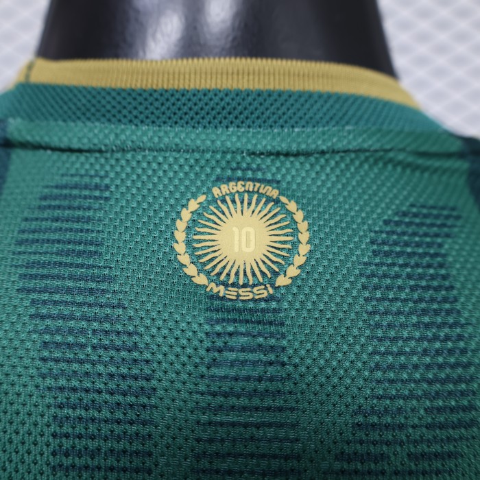 Long Sleeve Player Version Argentina X Messi 2026 Special Edition Green Soccer Jersey Football Shirt