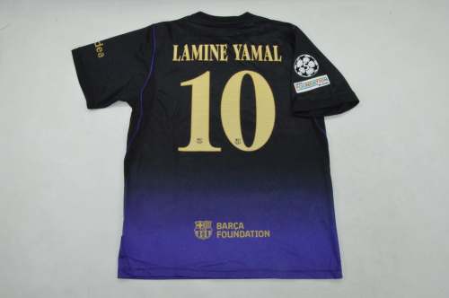 with UCL Patch Barca Camisetas de Futbol Fans Version 2026-2027 Barcelona LAMINE YAMAL 10 Away Purple Soccer Jersey