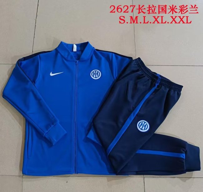 2026-2027 Inter Milan Blue Soccer Windbreaker Tracksuit Jacket Football Jacket and Pants