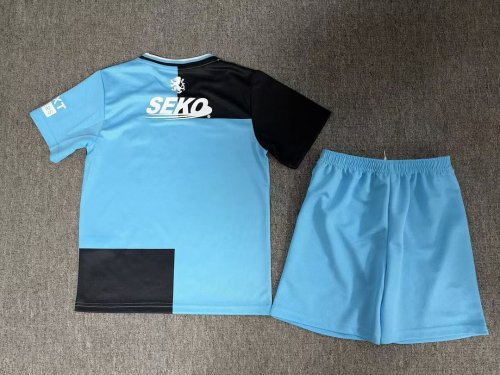 Youth Uniform Kids Kit 2026-2027 Rangers Fourth Away Black/Blue Soccer Jersey Shorts Child Football Set
