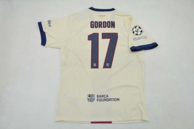 with UCL Patch Barca Camisetas de Futbol Fans Version 2026-2027 Barcelona GORDON 17 Fourth Away Soccer Jersey