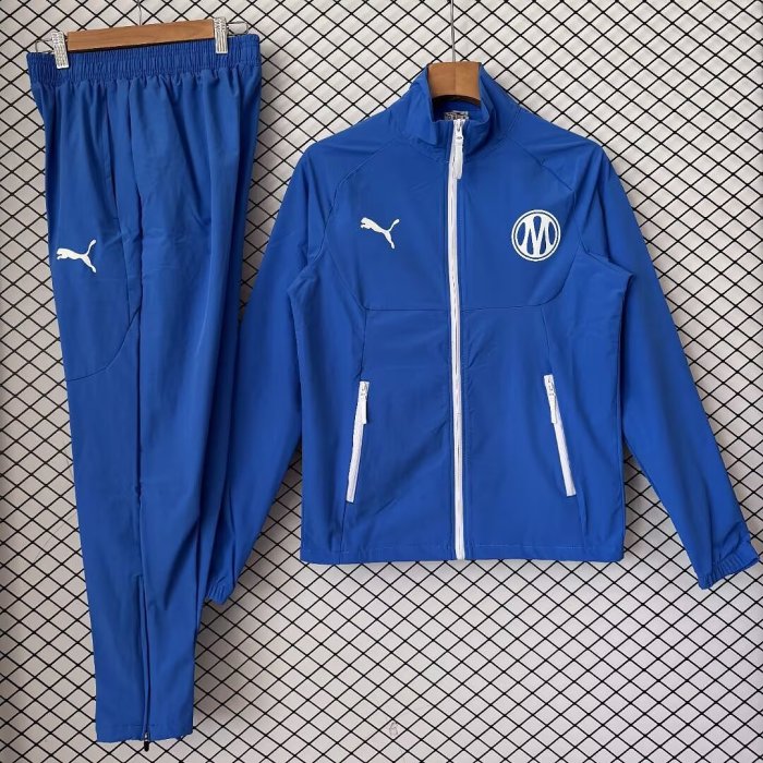 2026-2027 Marseille Blue Soccer Windbreaker Tracksuit Jacket Football Jacket and Pants