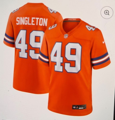 Men's SINGLETON 49 Orange Denver Broncos Mile High Collection Game Jersey