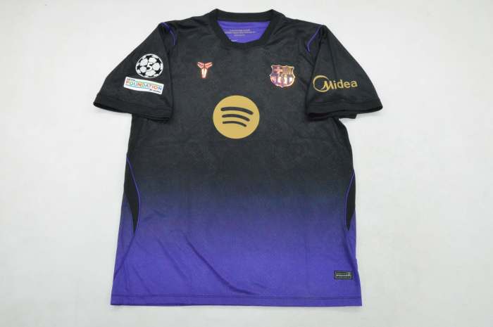 with UCL Patch Barca Camisetas de Futbol Fans Version 2026-2027 Barcelona Away Purple Soccer Jersey