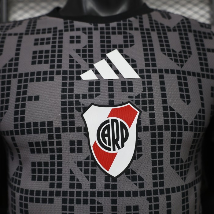 Player Version 2026-2027 River Plate Black/Grey Soccer Training Jersey Football Shirt